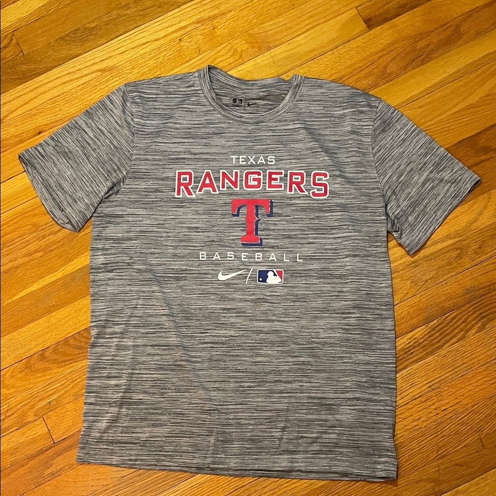MLB NIKE Texas Rangers Gray Dri-fit Baseball T-Shirt for Fans